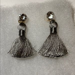 Silver tassel earrings